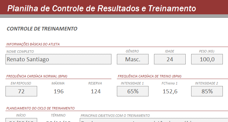 planilha para personal trainer