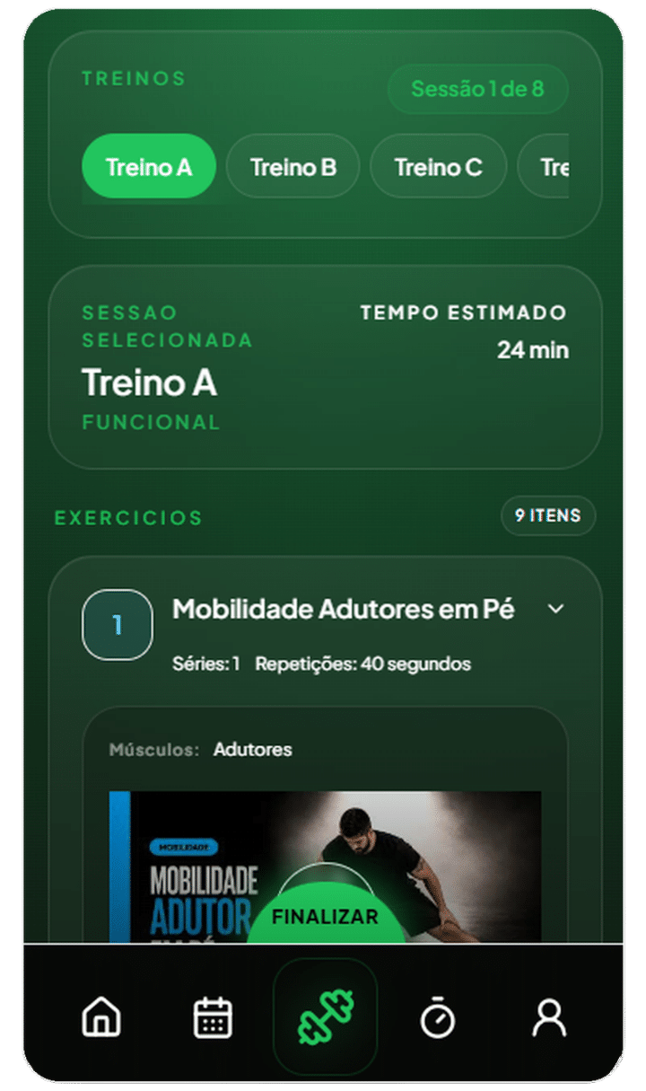 aplicativo de treino